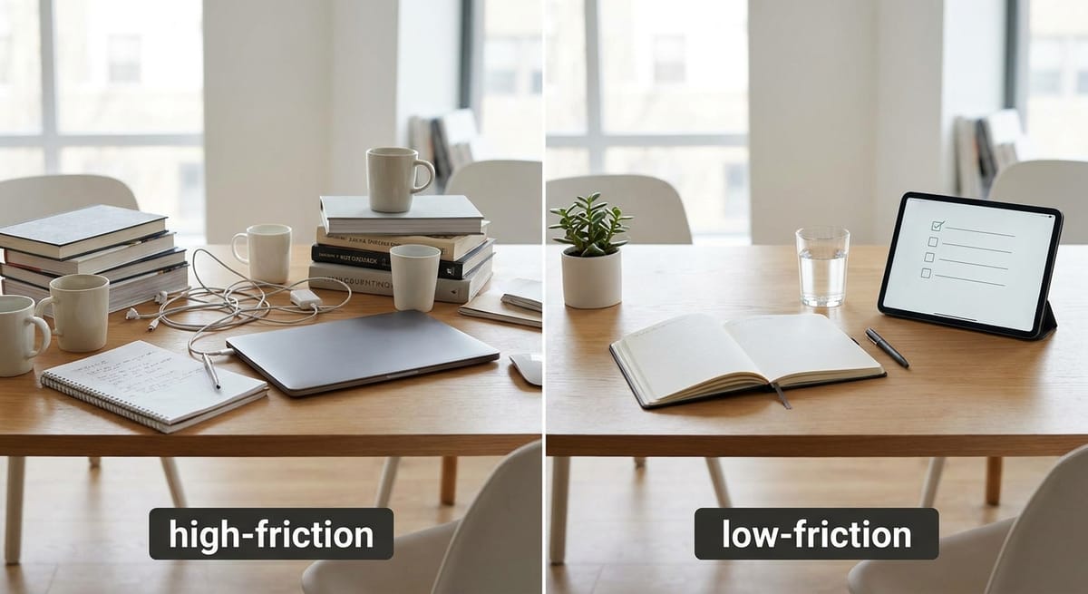A comparison of high-friction and low-friction environment setups for building better habits